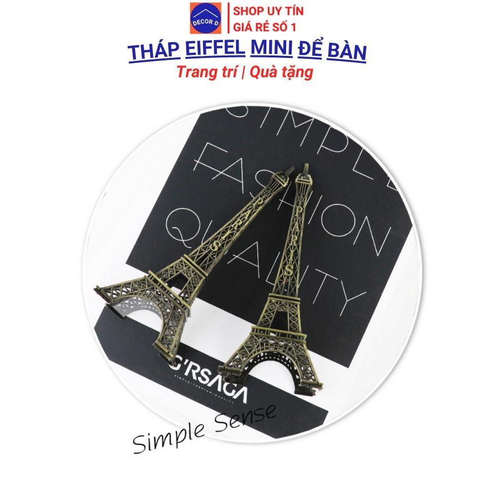 Mô hình trang trí tháp Eiffel cao 10cm kim loại decor phòng tặng quà trang trí phong thủy