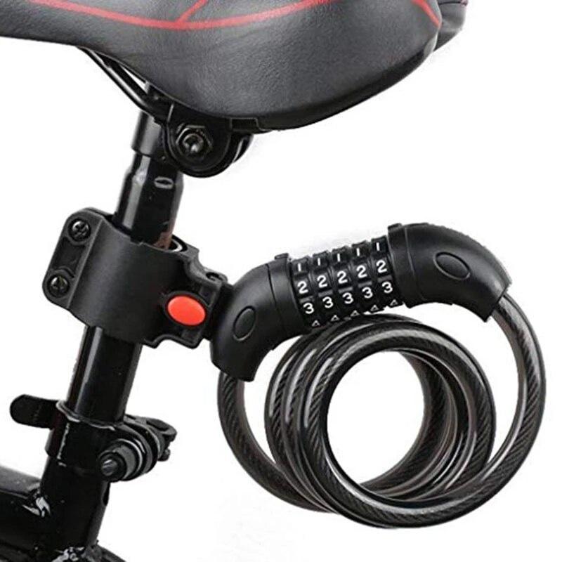 Portable Code Password Bike Combination Lock Bike Cable Lock Tough Security Coded Steel Wiring Bicycle Safety Lock Motorcycle