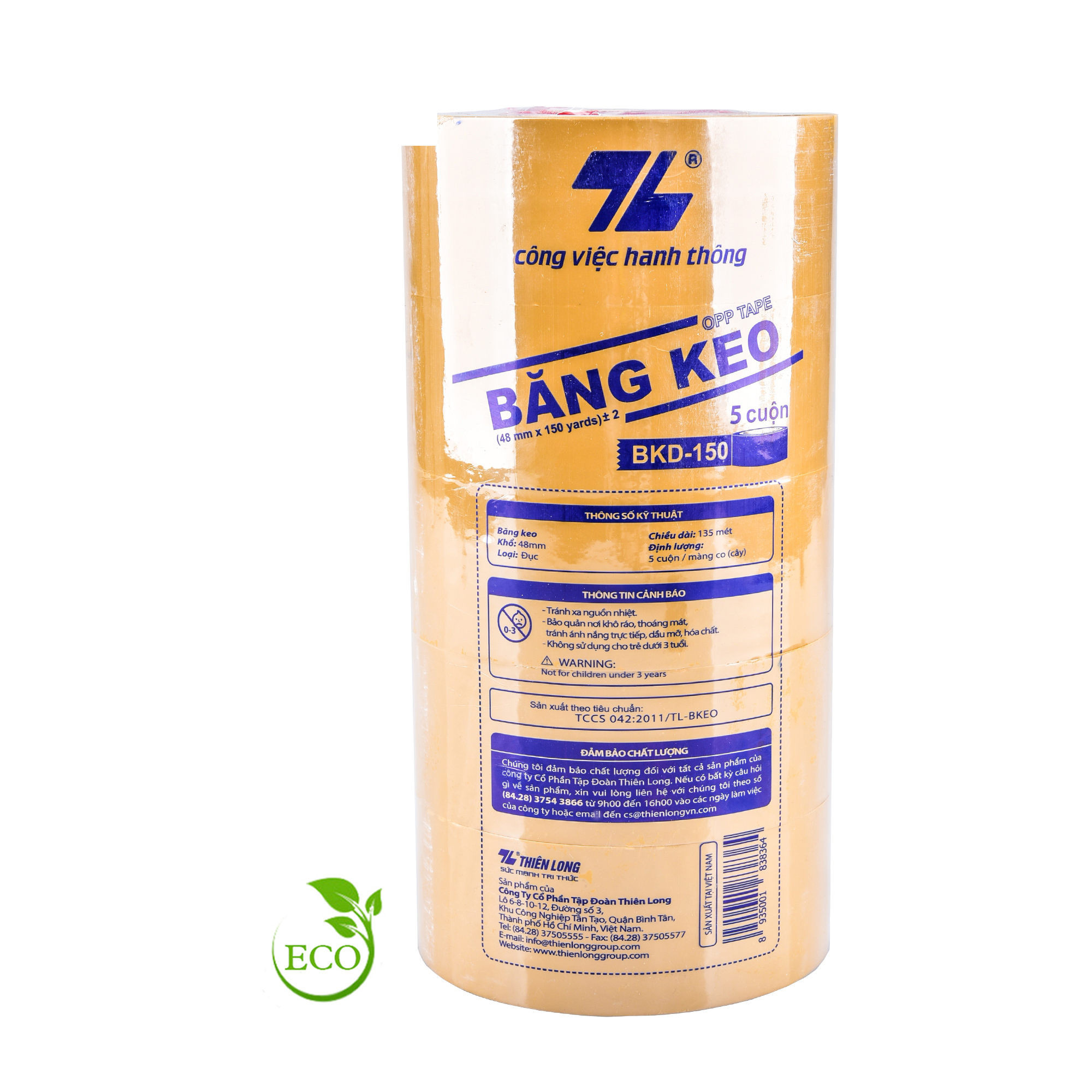 Combo 5 băng keo đục 150 yards Thiên Long BKD-150