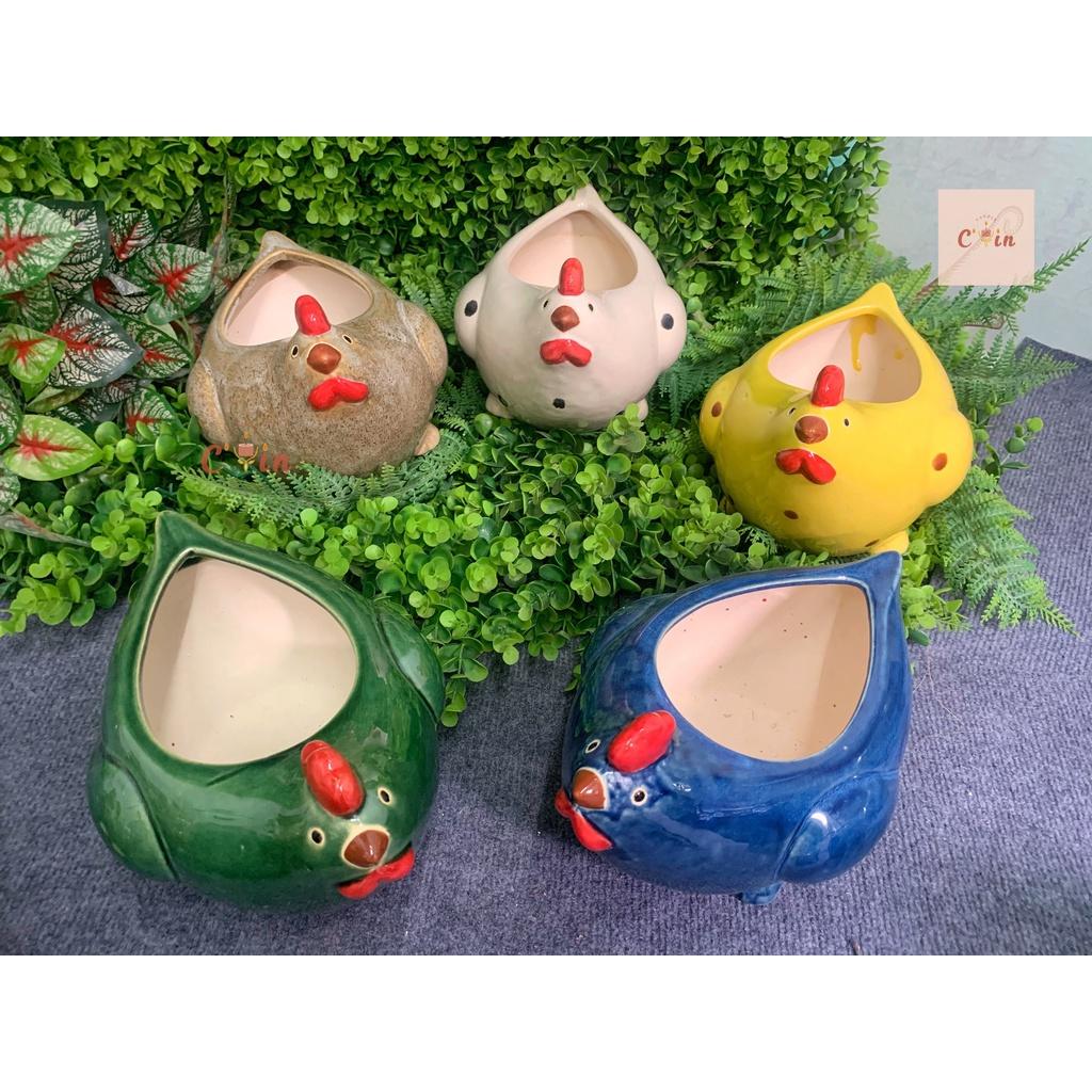 Chậu Gốm Gà Mẹ - Chậu trồng cây, Sen Đá, Decor Trang trí sân vườn - Gốm Xuất Khẩu