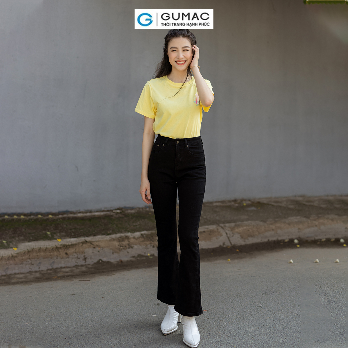 Quần Jeans nữ ống loe tôn dáng trẻ trung thời trang GUMAC QJD07048