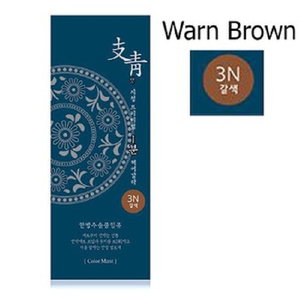 Nhuộm tóc phủ bạc  thảo dược  nhanh 1 phút (màu nâu sáng) Hàn Quốc) welcos color merit warm brown  2 x 120g