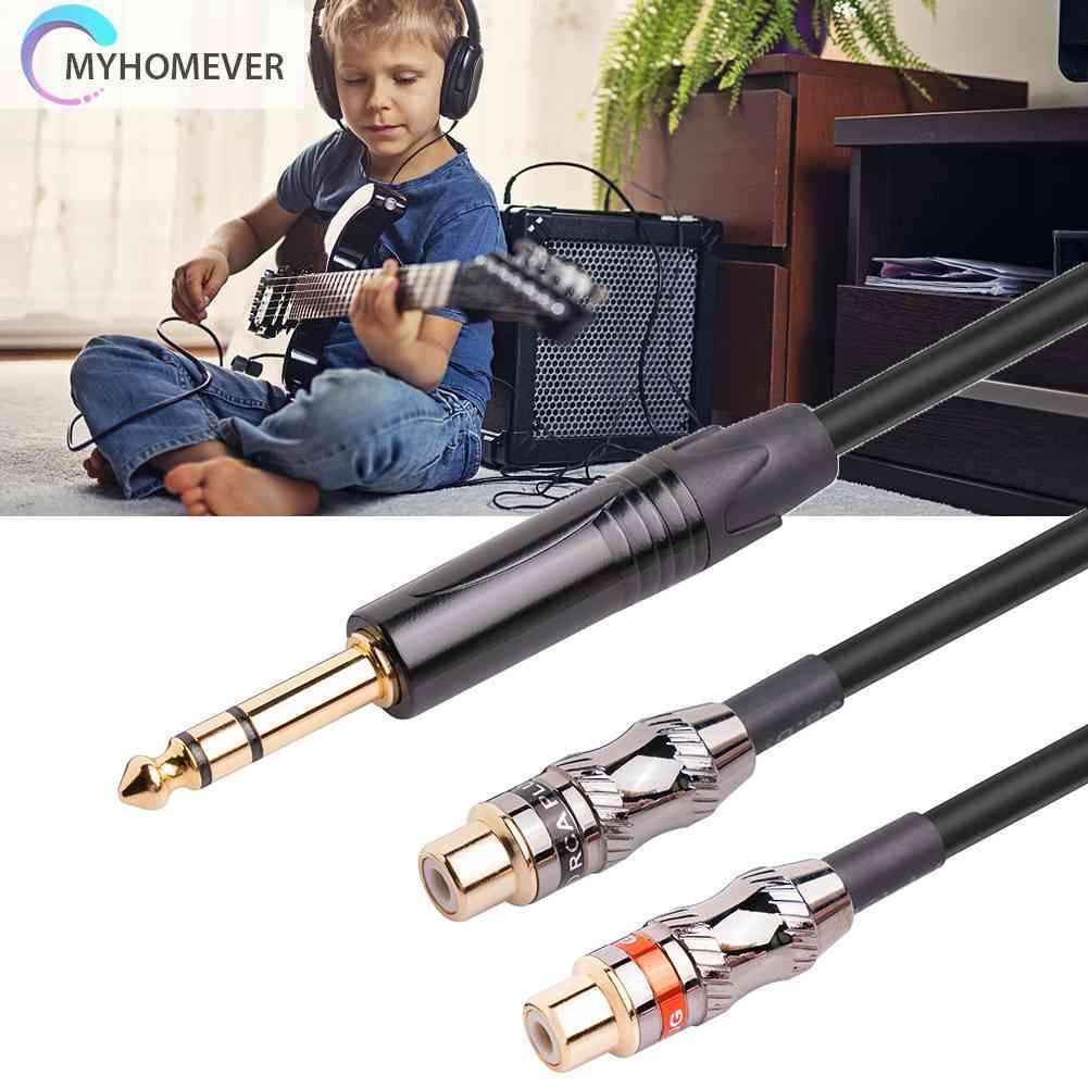 Cáp Chia Audio 6.35mm ĐầU CắM Sang Lỗ CắM 2RCA Mạ VàNg 24k