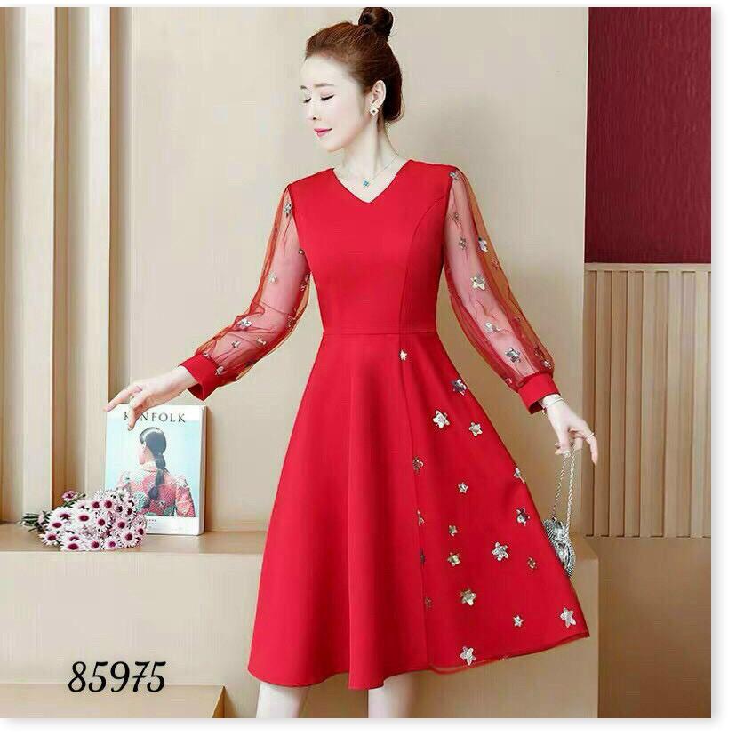ĐẦM XÒE UMI TAY DÀI PHỐI LƯỚI SAO VÔ CUNG XINH XẮN THỜI TRANG KING STORE