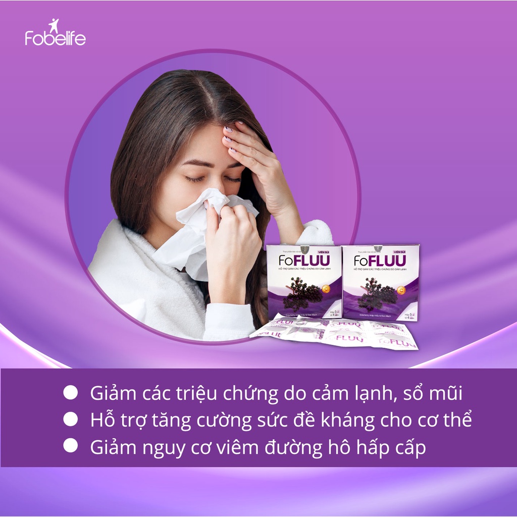 Viên Sủi Trái Cây Fofluu Giúp Giảm Nhanh Cảm Lạnh, Dùng Được Cho Phụ Nữ Mang Thai Hộp 20 Viên