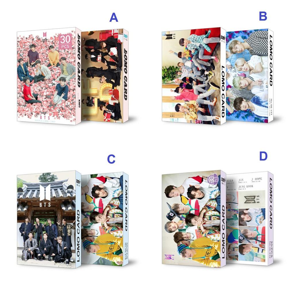 4 mẫu Lomo card BTS hộp ảnh 30 thẻ ảnh nhóm nhạc BTS