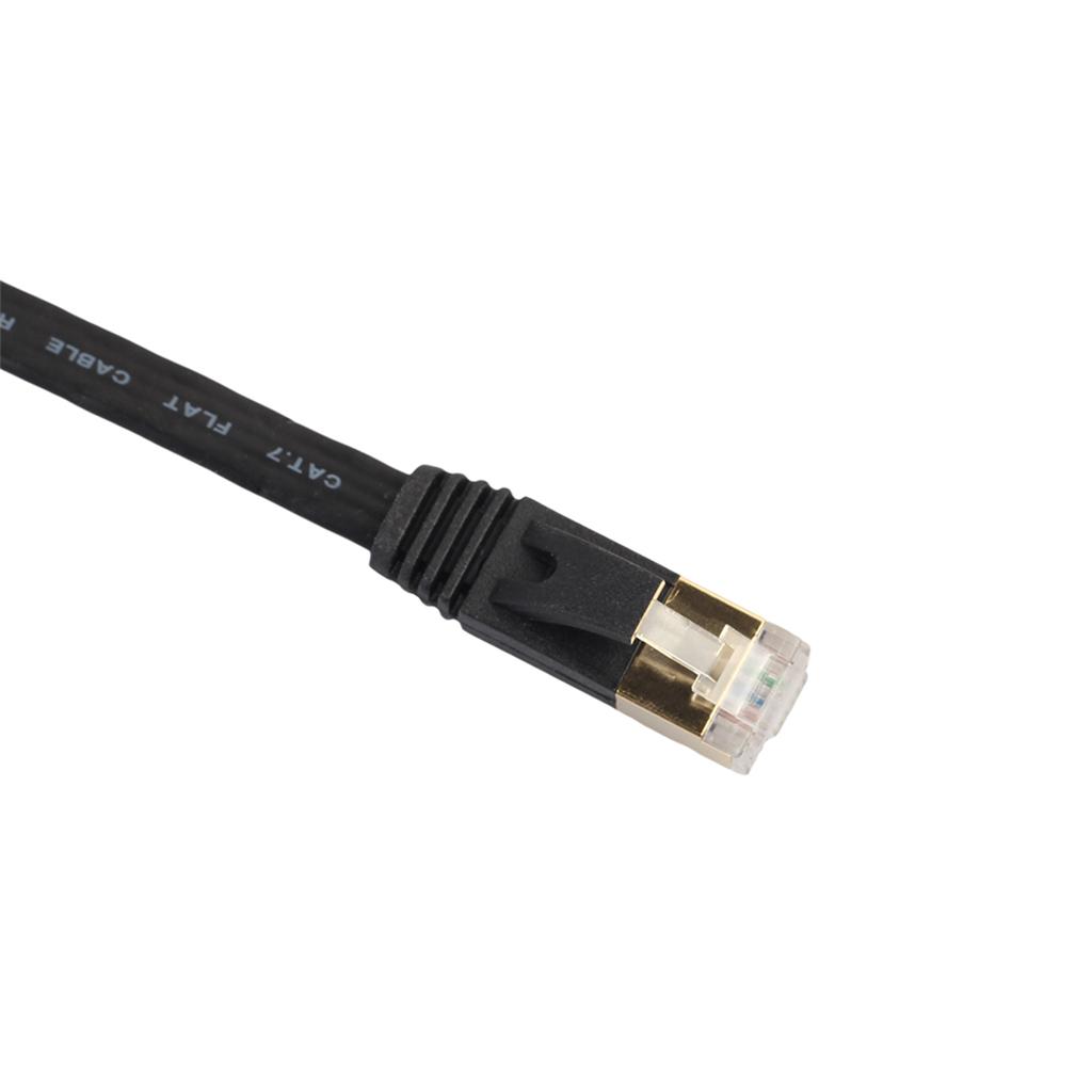 Gold Plated RJ45 Flat Cat7 Ethernet 10Gbps SSTP Network LAN Cable Lot 1m-15m