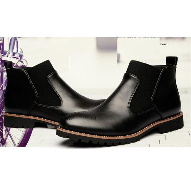 Giày da thật chelsea boot unisex cổ cao 20372