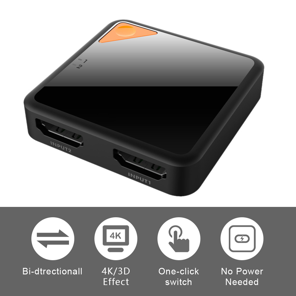 Bộ Chia HD Switch HD 2 Trong 1 Với Đèn Báo Hỗ Trợ 4K @ 60Hz 3D HD1080p Cho PS4 / 3 TV Box
