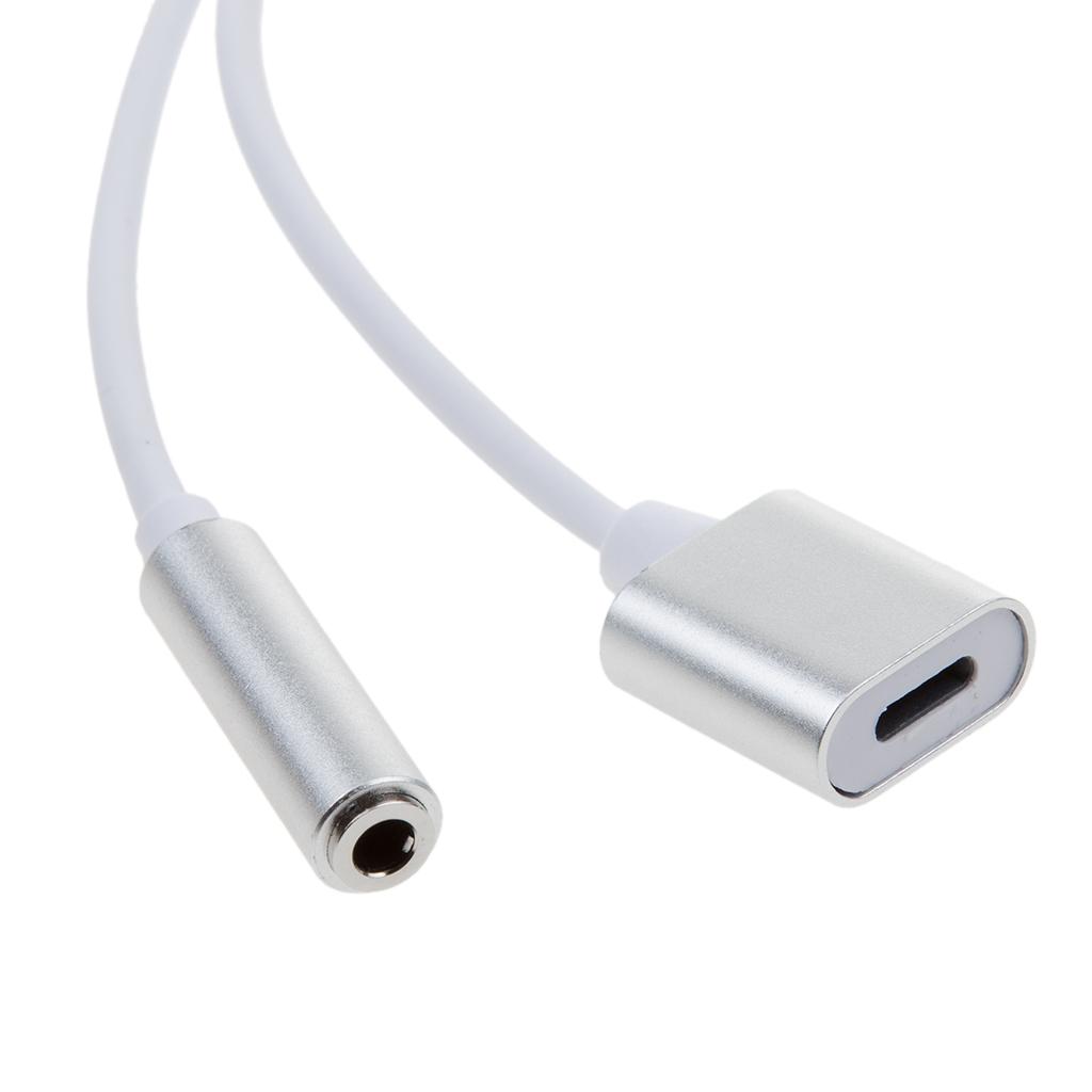 2x3.5mm Headphone Audio Adapter Charger Cable For iPhone 7 8 Plus X Silver