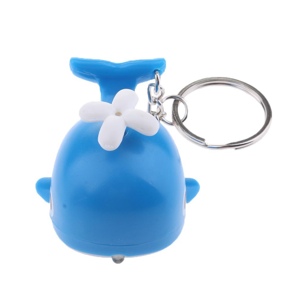 Cute LED Keychains Flashlight Sound Chain Keyring black