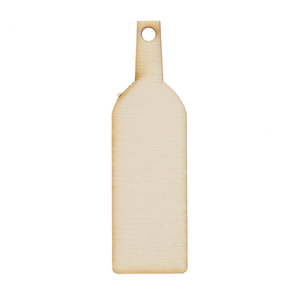 3-14pack 50 Pieces Blank Wooden Wine Bottle Cutout Gift Tags Label Ornament DIY
