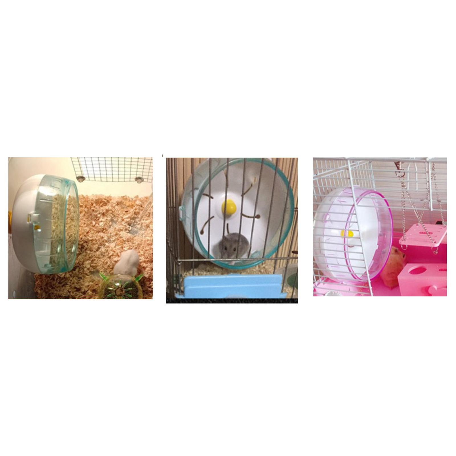 2 PCS Plastic Running Disc Spinner Hamster Exercise Wheel Pink Blue 17.5cm