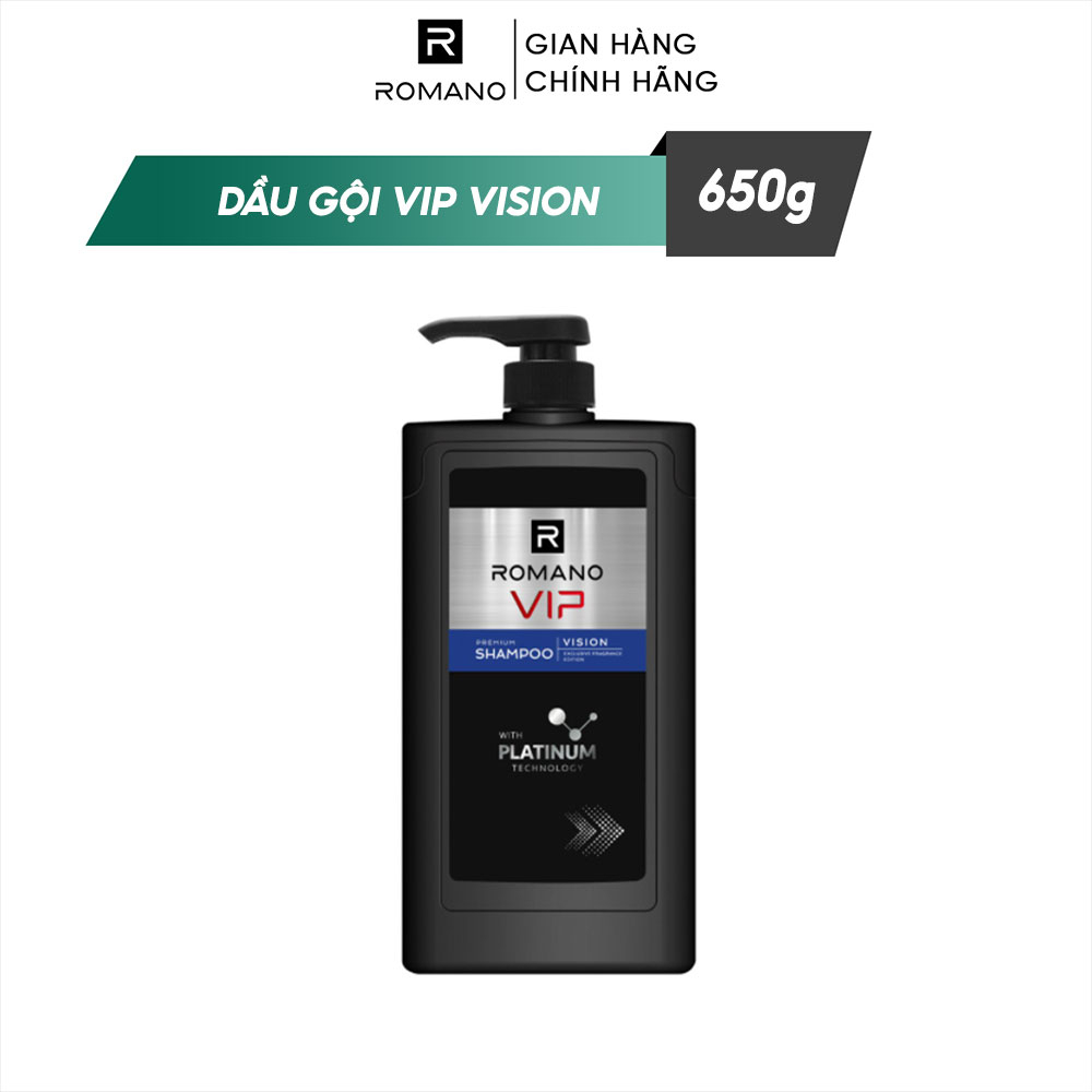 Combo 2 Dầu gội nam Romano Vip Passion/Vision 650g/chai