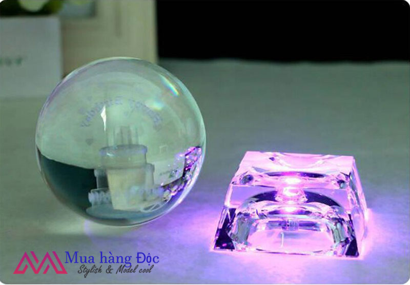 Quà Tặng Sinh Nhật Quả Cầu Pha Lê 3D LED Cung Kim Ngưu 6cm