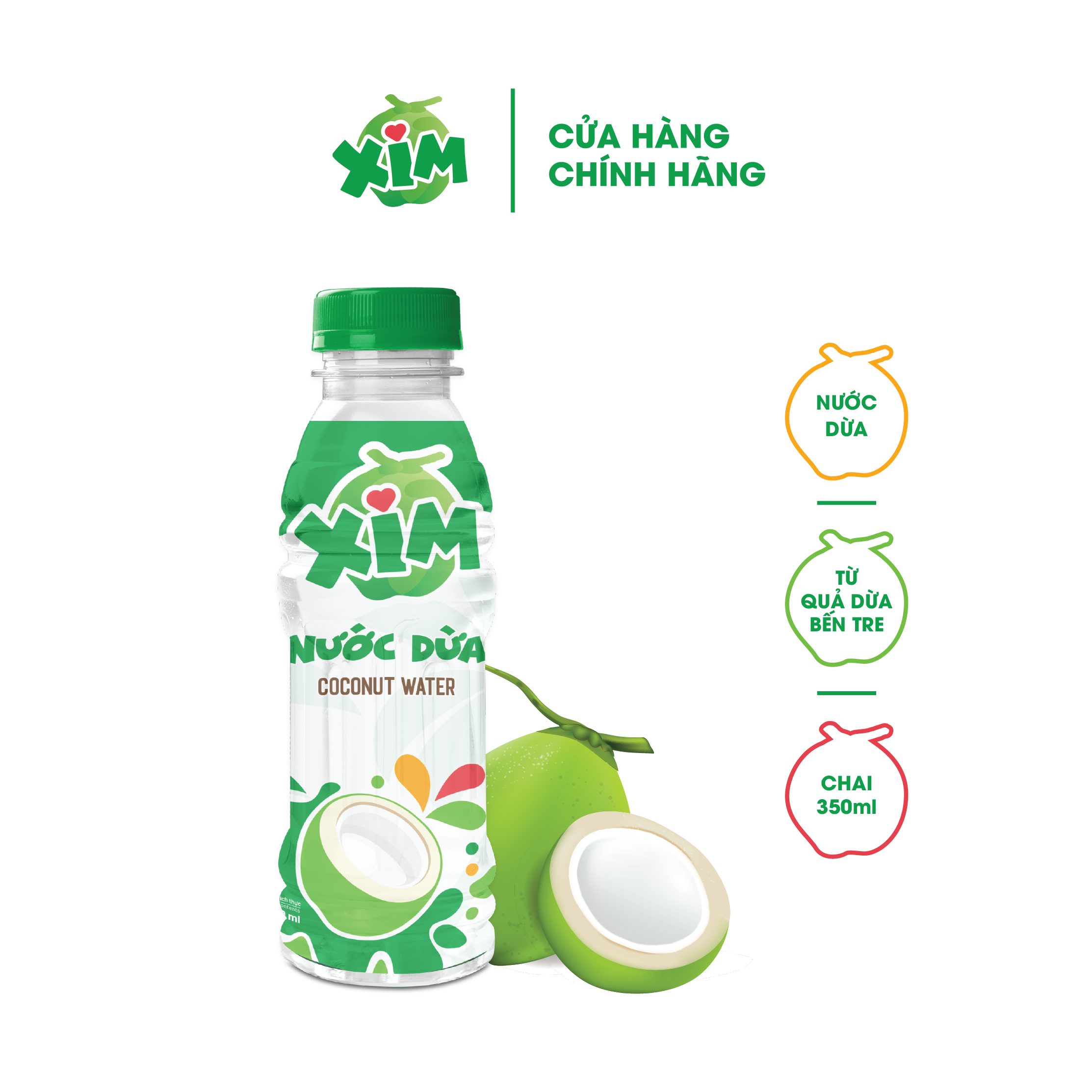 Combo 6 Chai Nước Dừa Xim Chai PET 350ml