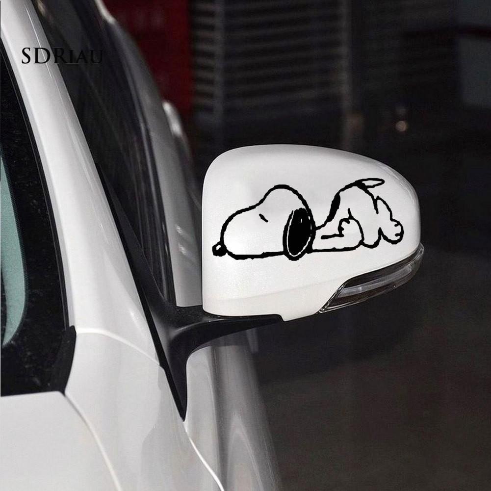 Cặp hình dán kính chiếu hậu xe hơi họa tiết chó Snoopy hoạt hình ngộ nghĩnh dễ thương