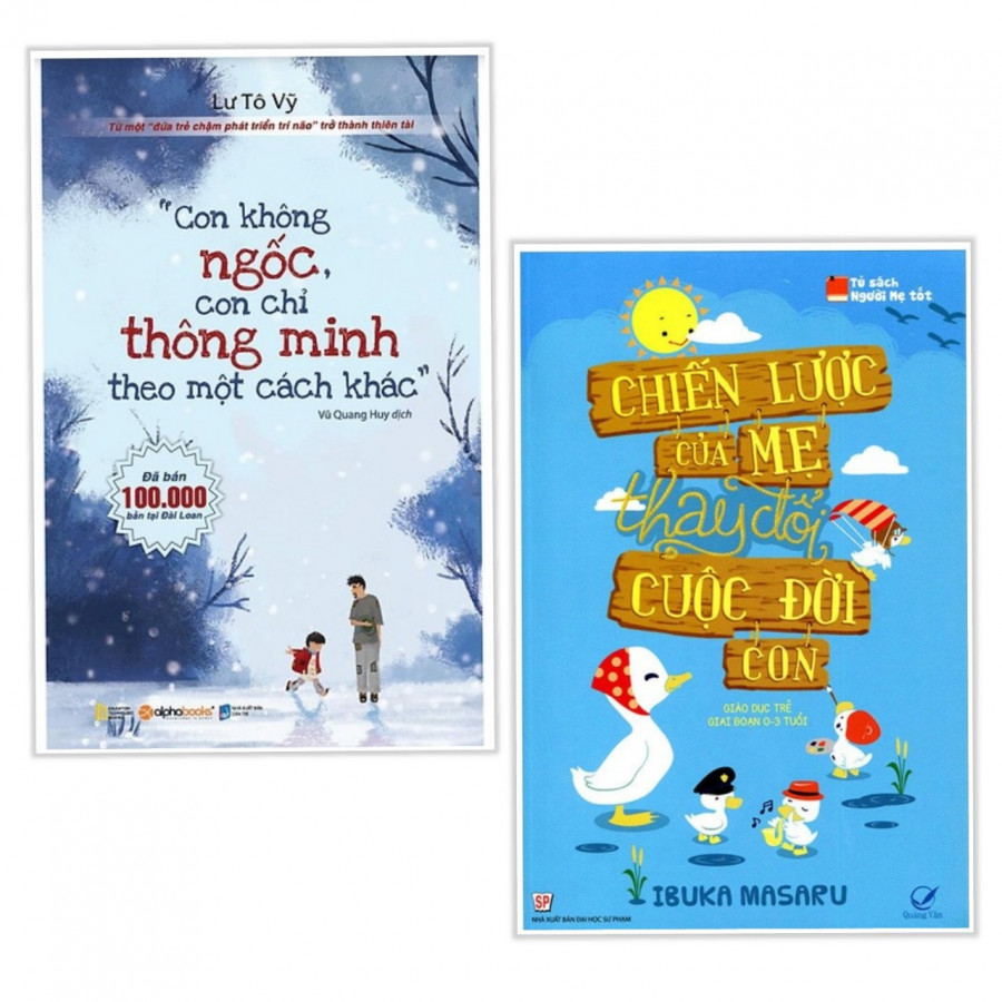 Combo làm cha mẹ thật tuyệt vời : " Con không ngốc con chỉ thông minh theo một cách khác " + Chiến lược của mẹ thay đổi cuộc đời con - Tặng kèm bookmark thiết kế