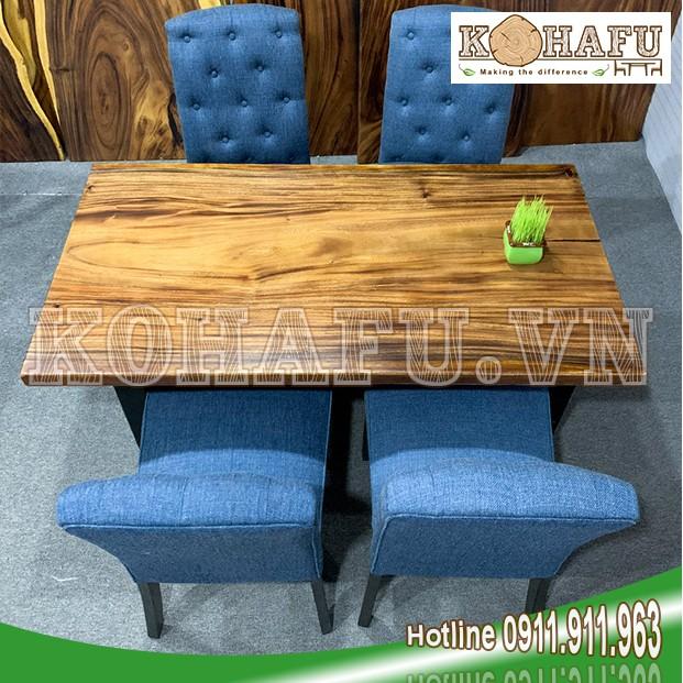 Mẫu bàn ăn gỗ me tây nguyên tấm hiện đại