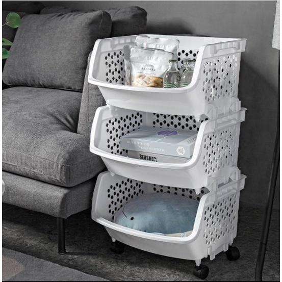 Kệ đựng đồ đa năng nhiều tầng có bánh xe