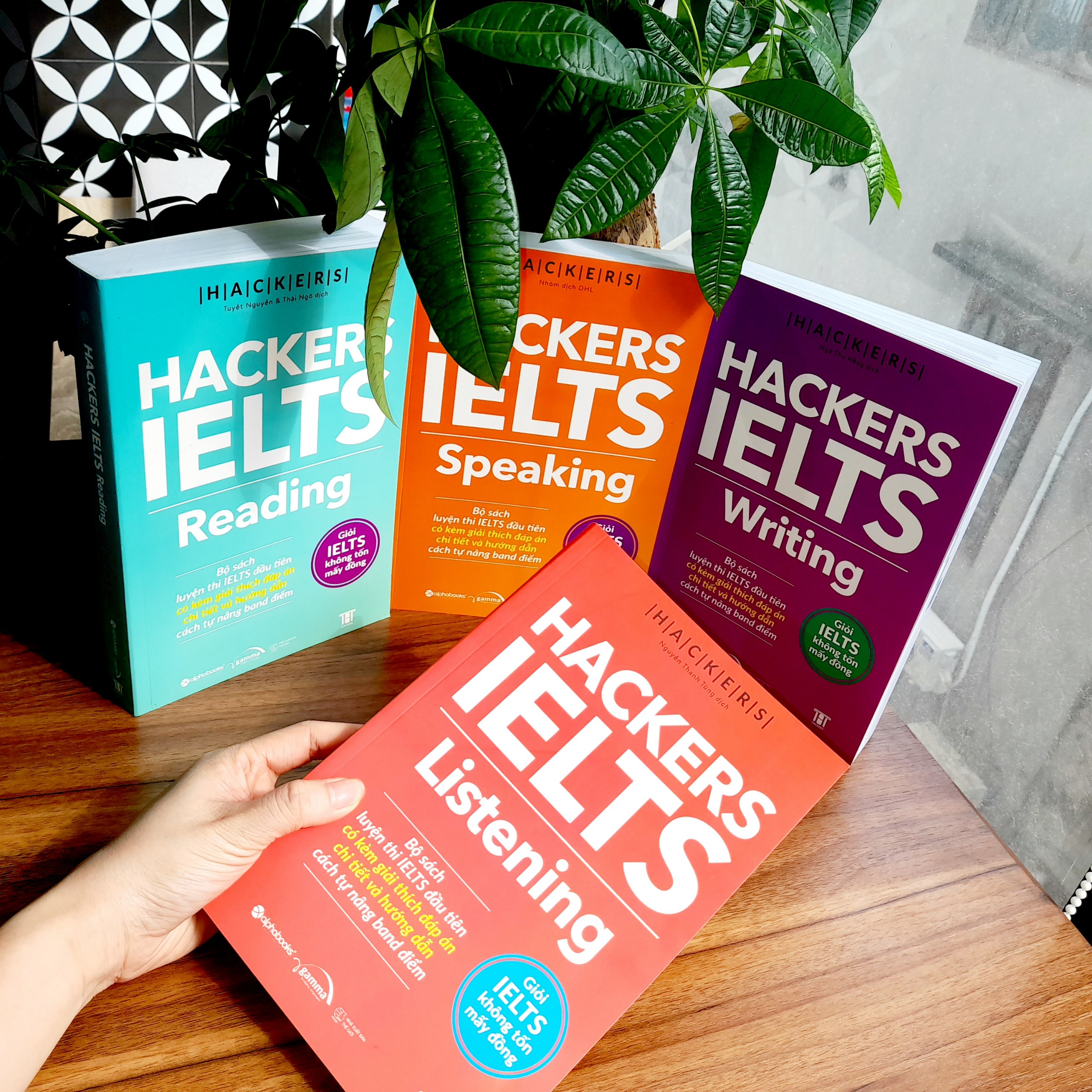 Combo Trọn Bộ 4 Cuốn Hackers IELTS ( Listening + Reading + Speaking + Writing ) (Tặng kèm Tickbook)