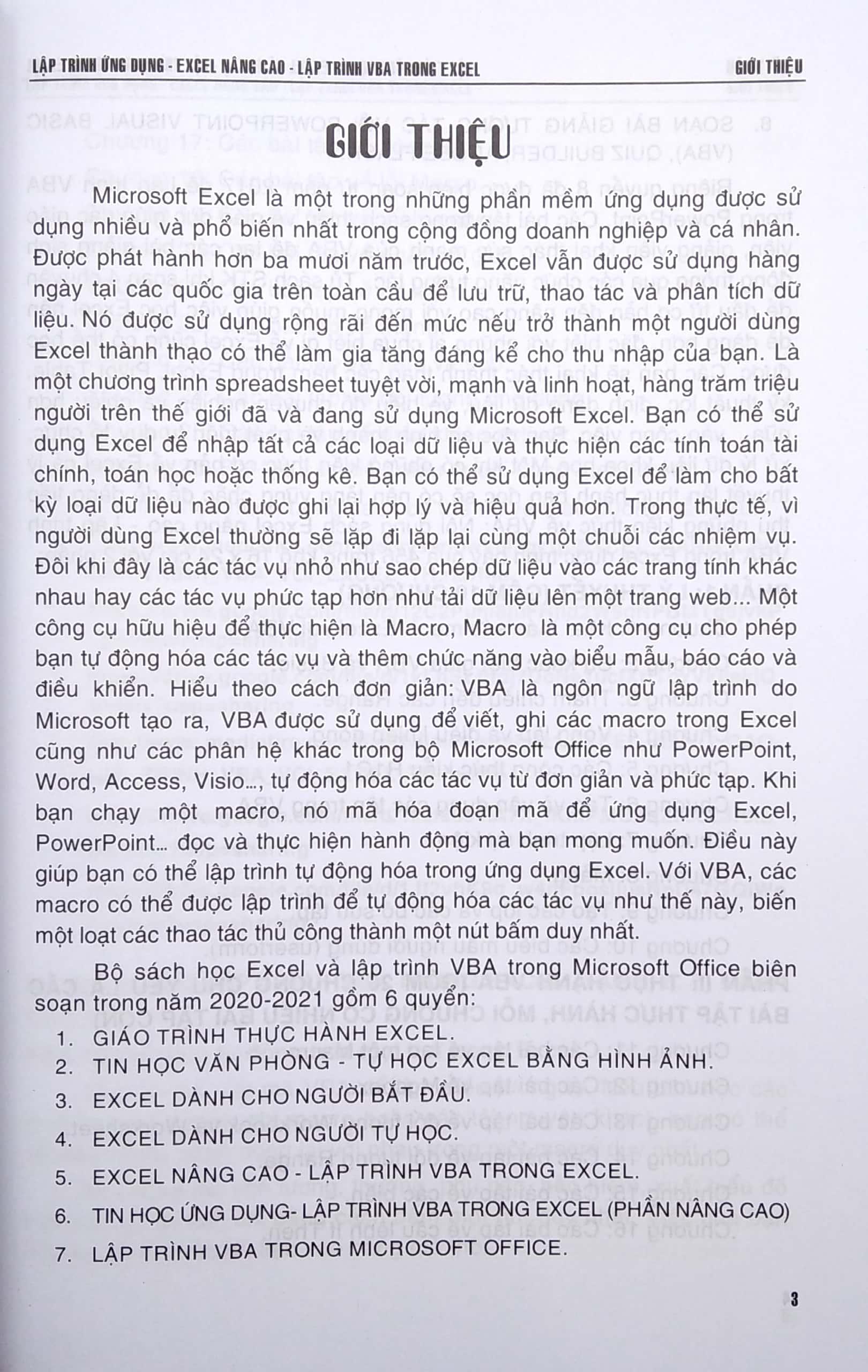 Lập Trình Ứng Dụng - Excel Nâng Cao: Lập Trình VBA Trong Excel Dùng Cho Các Phiên Bản 2021-2019-2016 (Tái Bản Lần 1)