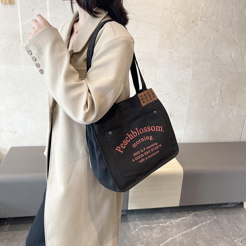 Túi tote túi vải canvas phong cách Hàn quốc thời trang ulzzang