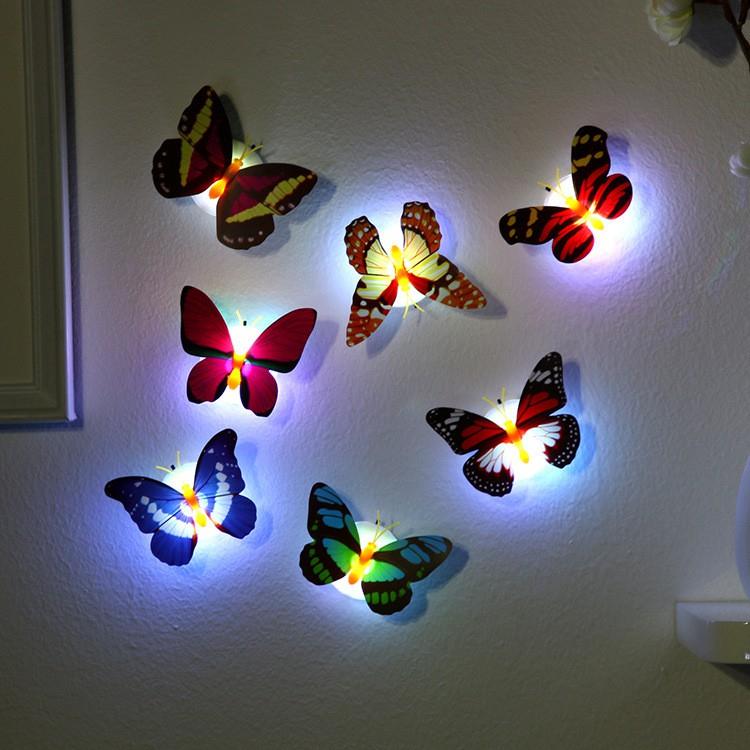 ĐÈN NGỦ HÌNH CON BƯỚM PHÁT SÁNG 3D CỰC ĐẸP - ĐÈN LED BƯỚM DÁN TƯỜNG NHIỀU MÀU SẮC BẮT MẮT ĐỘC ĐÁO