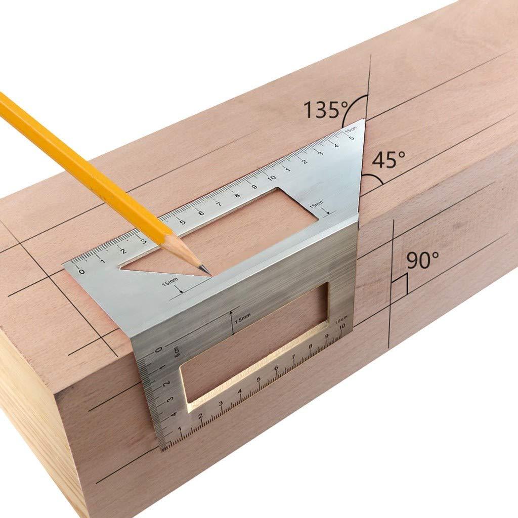 Công cụ góc báo cáo viên hình vuông trong phép đo hợp kim - Quy tắc góc đa chức năng, quy tắc hợp kim nhôm, thước đo t -shaped dọc