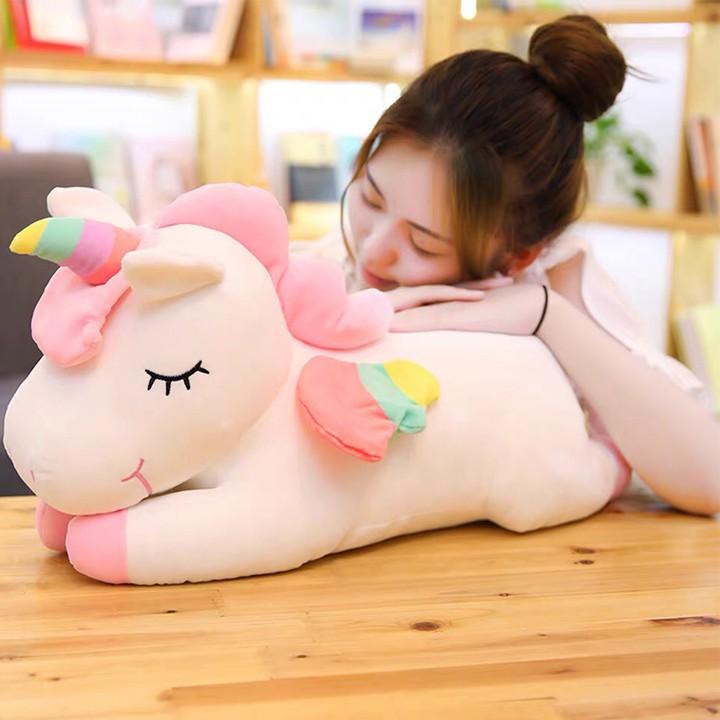 Gấu bông hình kỳ lân đáng yêu thú nhồi bông unicorn ngựa 1 sừng làm quà tặng siêu cưng (50cm