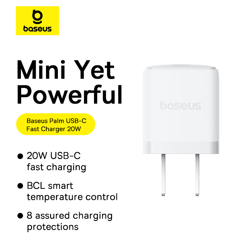 Bộ Sạc Nhanh Baseus Palm 1C 20W kèm cáp C to Ln 20W dùng cho iphone 14/13/12/11/x/...Hàng Chính Hãng