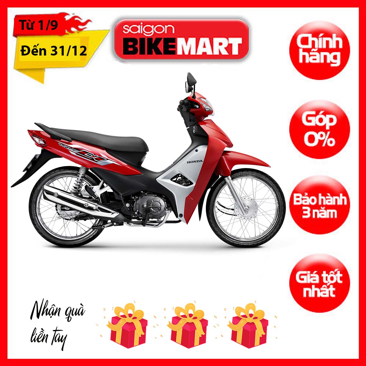 Xe máy Honda Wave Alpha 2023 Tiêu chuẩn Đỏ