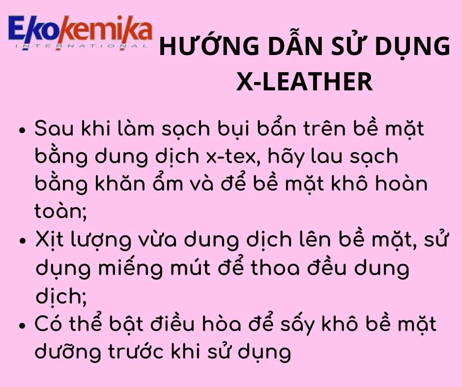 DUNG DỊCH DƯỠNG DA, NHỰA, CAO SU CHO NỘI THẤT Ô TÔ CAO CẤP X-LEATHER 600ML THƯƠNG HIỆU EKOKEMIKA