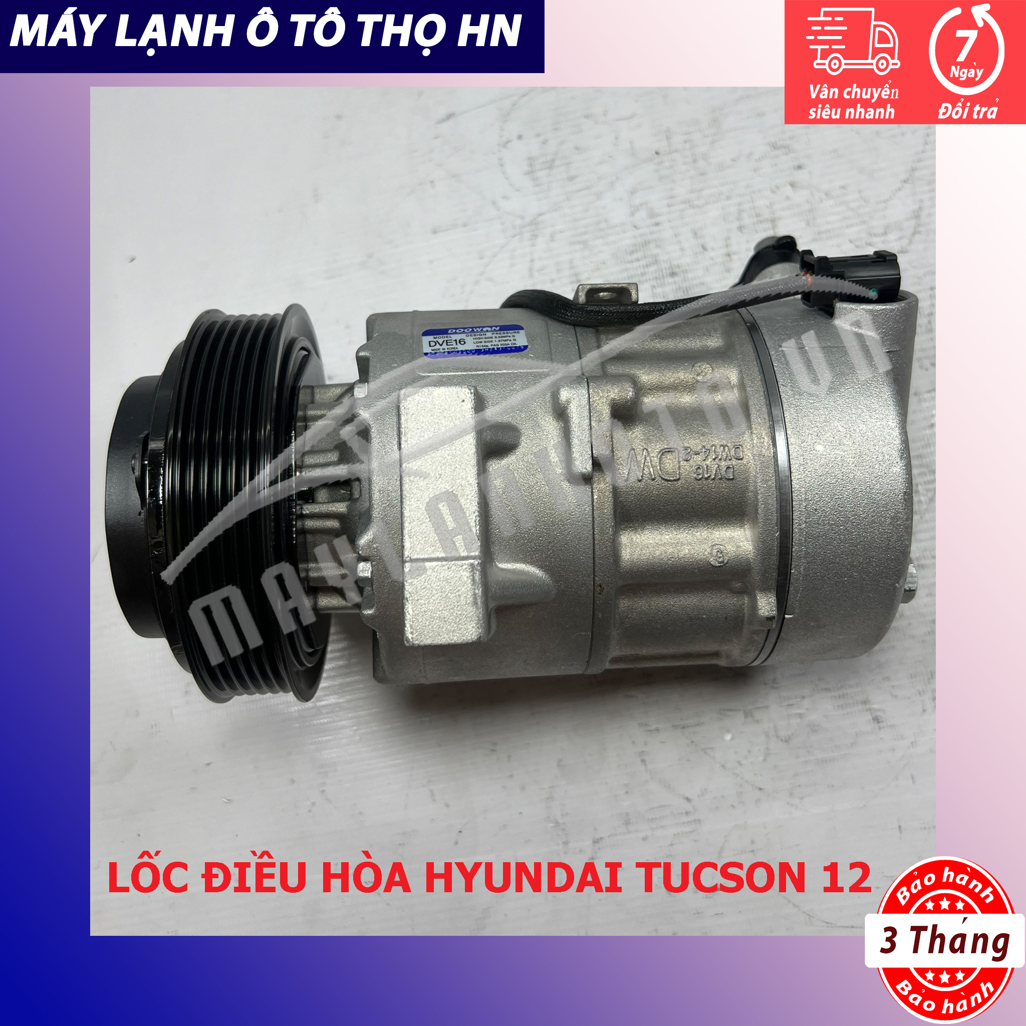 Lốc điều hòa HYD Tucson IX-Kia Sportage 2008 2009 2010 2011 2012 3 chân Hàn Quốc 08 09 10 11 12 97701-2S000