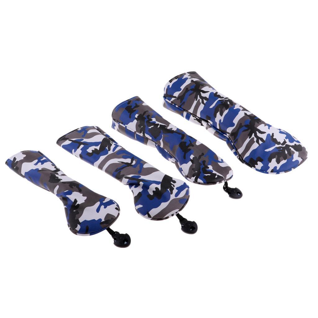 2xWaterproof Driver Woods Head Cover Protector PU Leather Club Cover W/ No.Tag