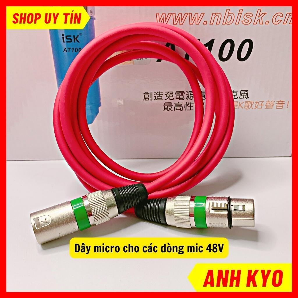 Dây micro canon 2 đầu đực cái xlr sử dụng vật liệu pvc cao cấp dài 2 mét loại tốt lõi đồng