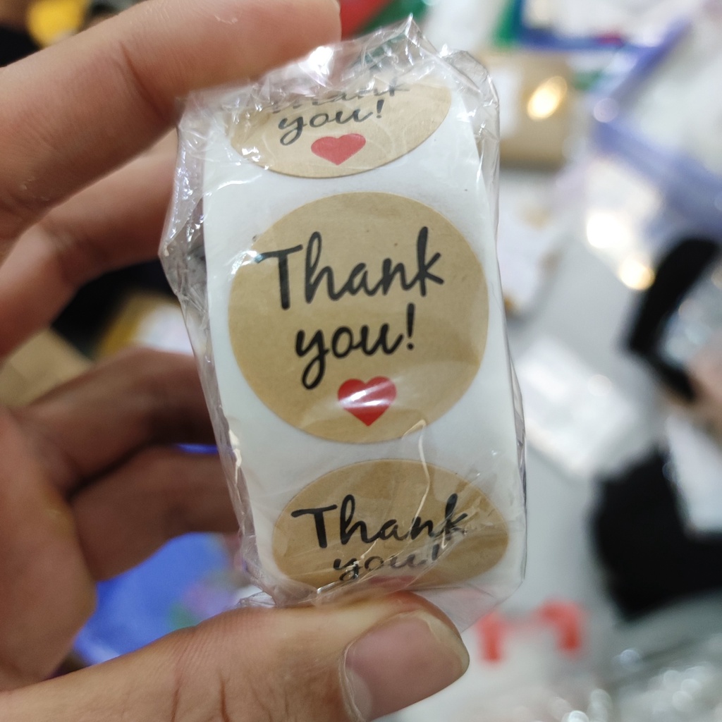5 Tem Thank you nhỏ đường kính 2.5 cm hoạ tiết ngẫu nhiên