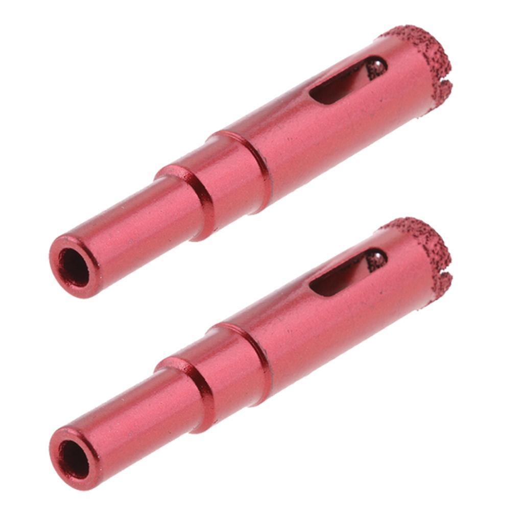 2Pcs 12mm Red Shank Diamond Drill Bit Glass