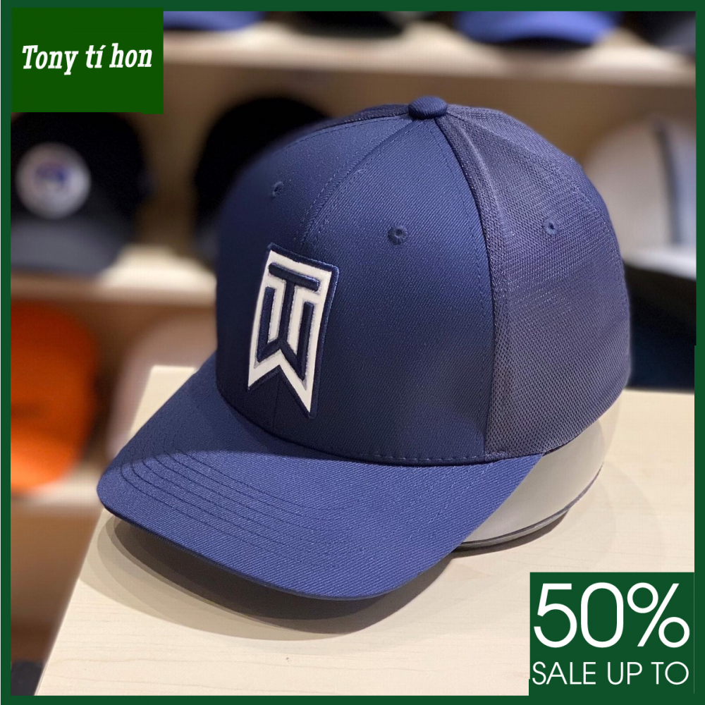 Tony tí hon - Mũ nón kết lưỡi trai bít đuôi thêu logo trắng thời trang nam nữ cao cấp - màu xanh / màu đen / màu trắng