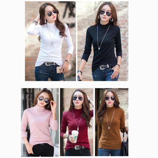 Áo Giữ Nhiệt Nữ - Cổ 5 Phân - Mặt Trong Lót Nỉ Cao Cấp