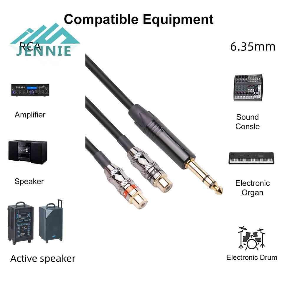 Cáp Chia Audio 6.35mm ĐầU CắM Sang Lỗ CắM 2RCA Mạ VàNg 24k Connec