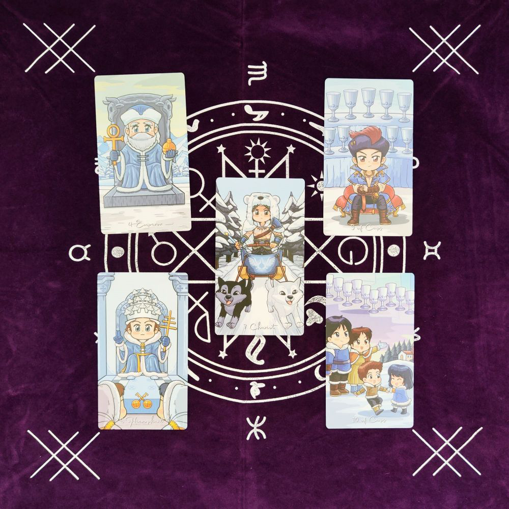 Bộ Bài Winter Magic Tarot 78 Lá Bài 7x12 Cm Tặng Đá Thanh Tẩy