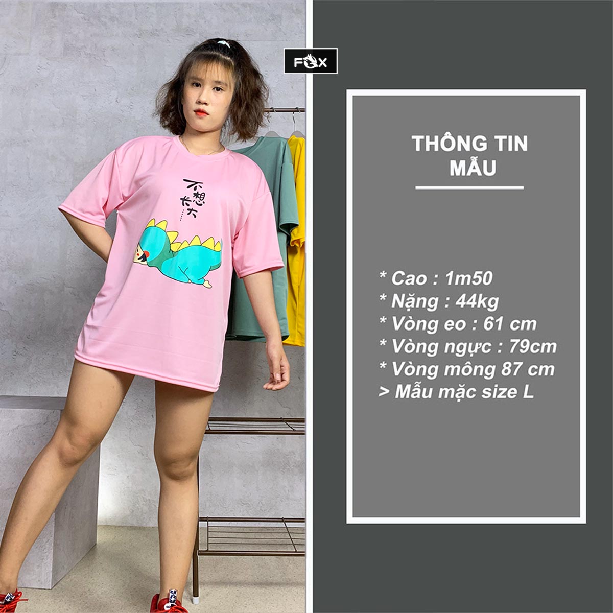 Áo thun tay lỡ Unisex nam nữ phong cách ulzzang in hình khủng long lười biến