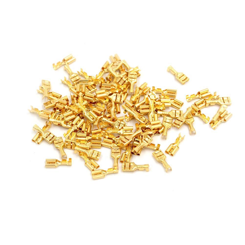 Set 100 đầu nối dây điện 6.3mm bằng đồng cho dây loa Xe Hơi , Ô tô