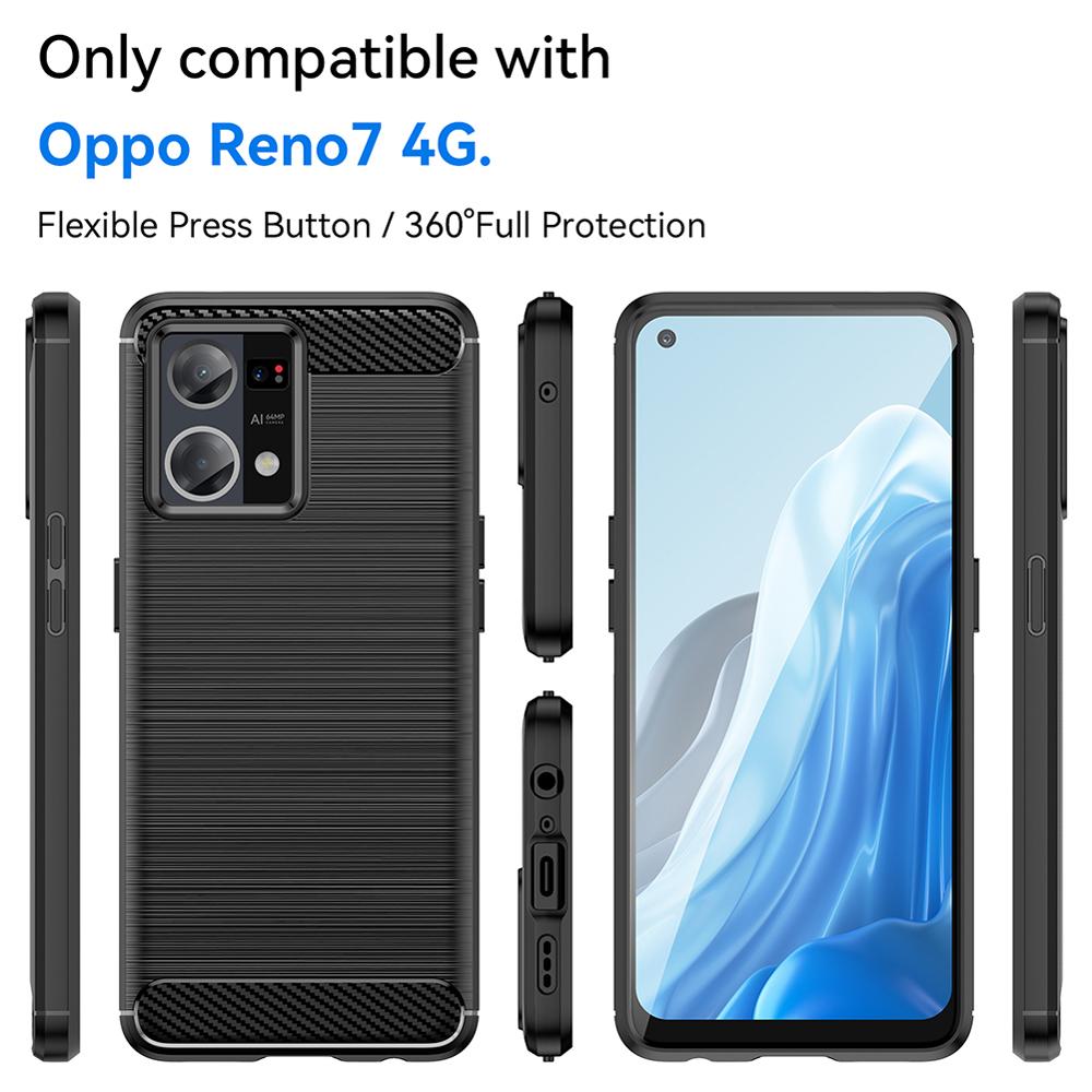Ốp lưng cho Oppo Reno 7 8 Reno7 Reno8 4G silicone mềm Carbone phay xước chống sốc chống vân tay