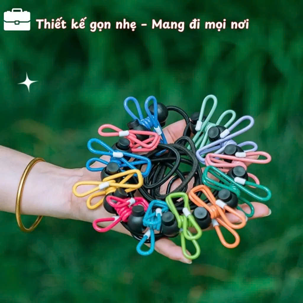 Dây Phơi Đồ Du Lịch Co Giãn 1.8m Kèm 12 Kẹp, Dây Phơi Quần Áo Du Lịch Gấp Gọn Treo Cắm Trại - HÀNG CHÍNH HÃNG MINIIN