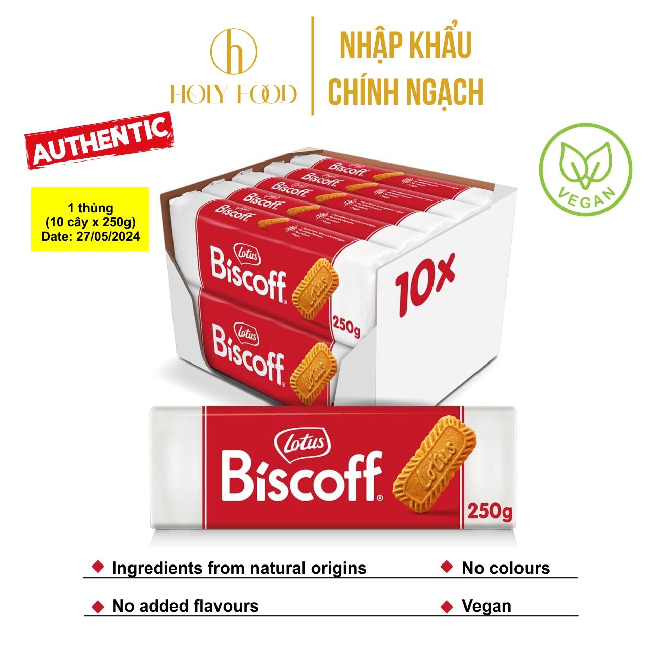 1 Thùng Bánh Quy Giòn Lotus Biscoff thơm ngon hương vị quế - Xuất xứ Bỉ