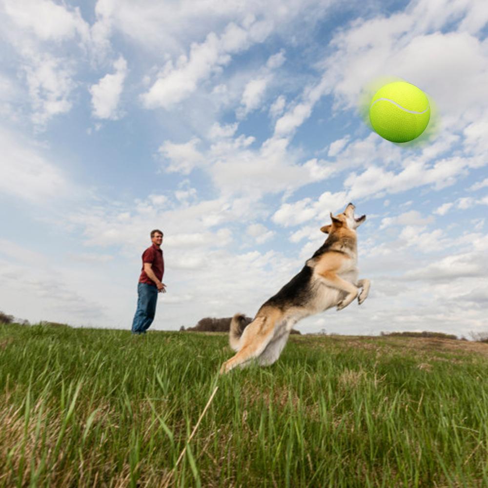 9.5‘’ Tennis Balls Inflatable Tennis Ball with Pump Dog Toy Balls For Signature Children Adult Pets Dogs Cats Fun