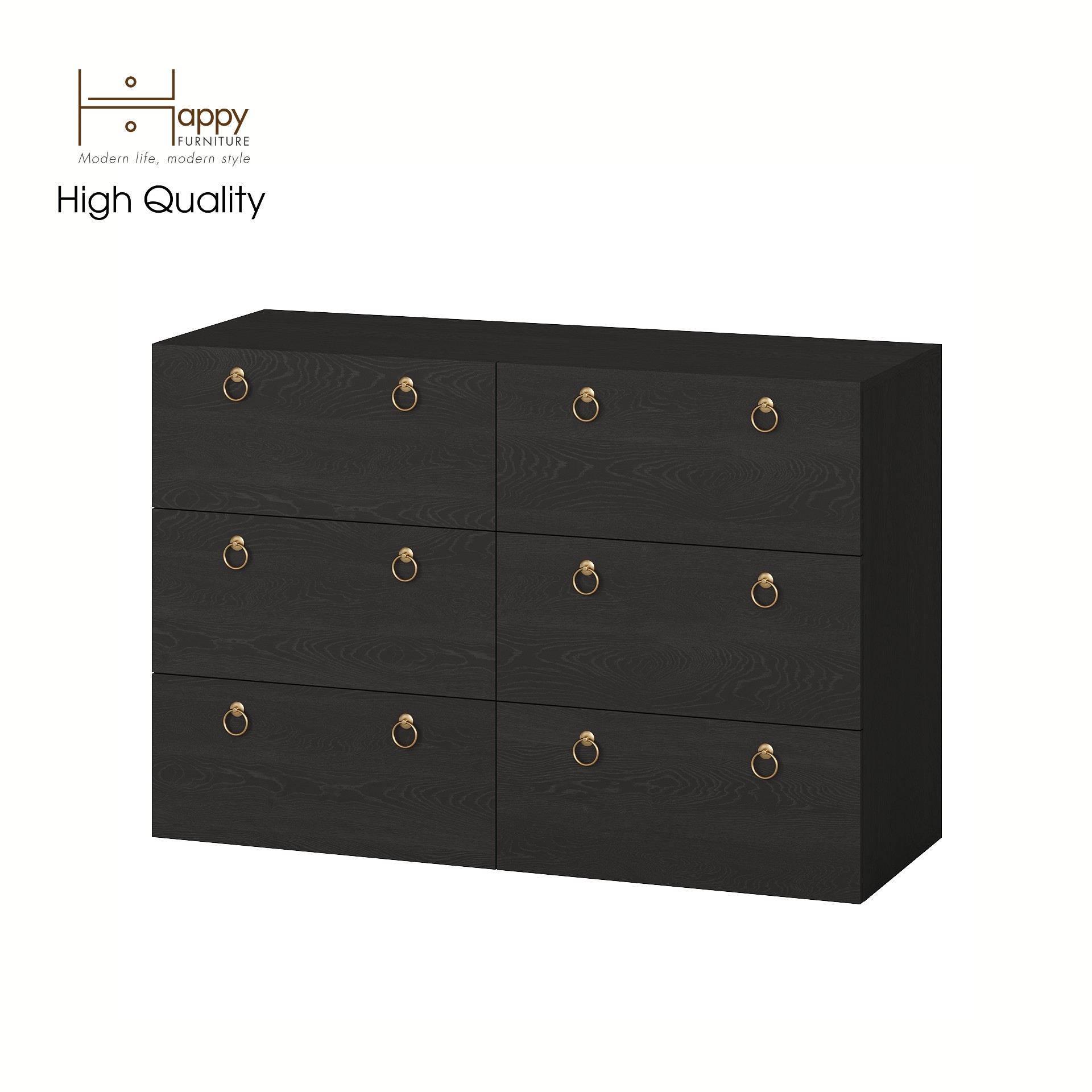 [Happy Home Furniture] WESLEY, Tủ đựng đồ 6 ngăn kéo ,  120cm x 45cm x 80cm ( DxRxC), THK_044
