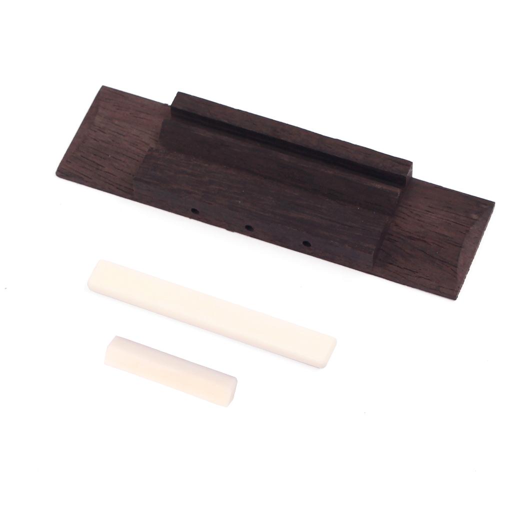 Rosewood Bridge With Bone Saddle and nut for 3 String CIGAR BOX Guitar